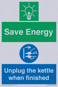 Save Energy, Unplug the kettle when finished